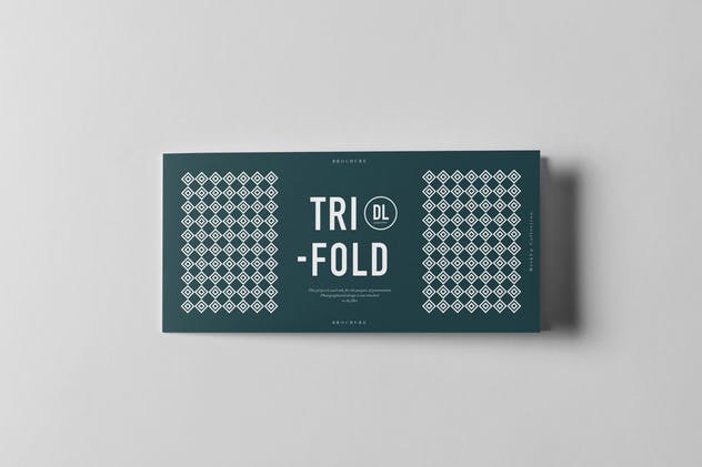 三折页长方形小册子样机 Tri-Fold DL Horizontal Brochure Mock-up插图(6)