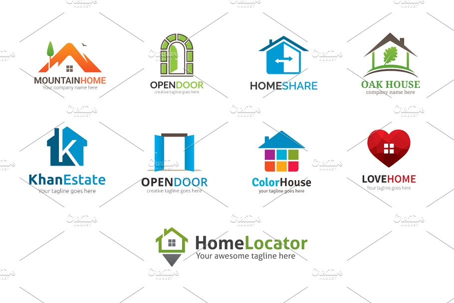 19款房地产公司Logo设计模板 19 Real Estate Logos Bundle插图(2)