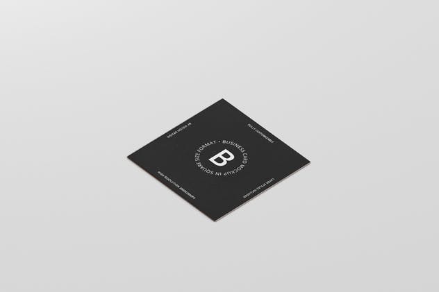 方形高级企业品牌名片样机 Business Card Mockup Square Format插图(8)