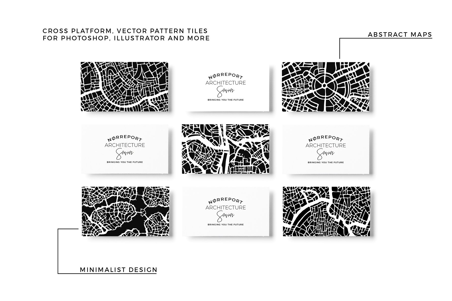 抽象城市地图纹理素材包 Abstract City Map Patterns插图(3)