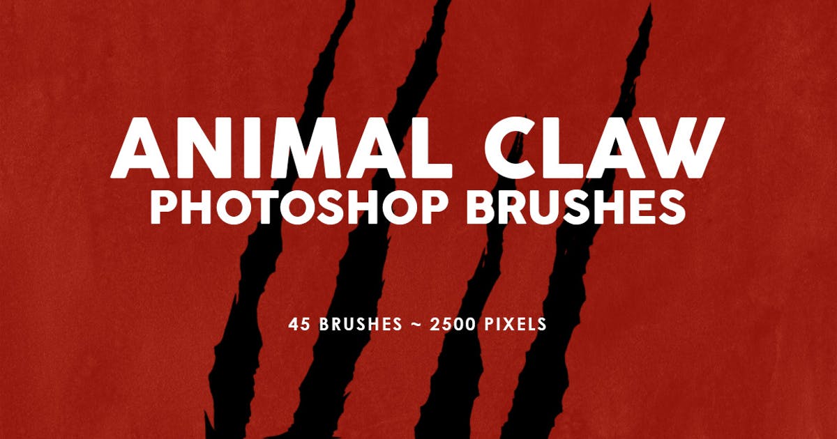 45个动物撕裂抓痕PS印章笔刷 45 Animal Claw Photoshop Stamp Brushes插图
