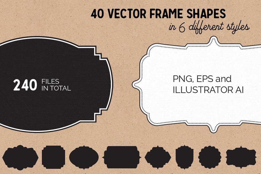 40款复古风格边框图形v1 40 Frame Shapes (Volume 1)插图