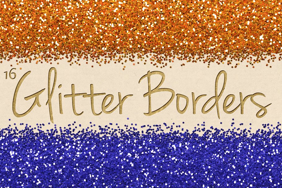 BingBing闪烁边界剪贴画 Digital Glitter Borders Clipart Pack插图(4)