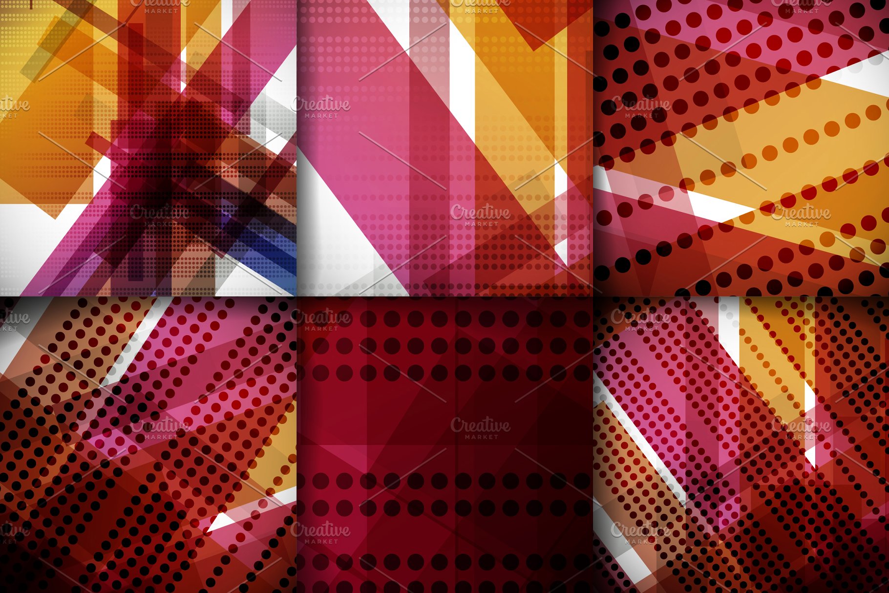 抽象几何线条叠加图形背景 Abstract Backgrounds插图