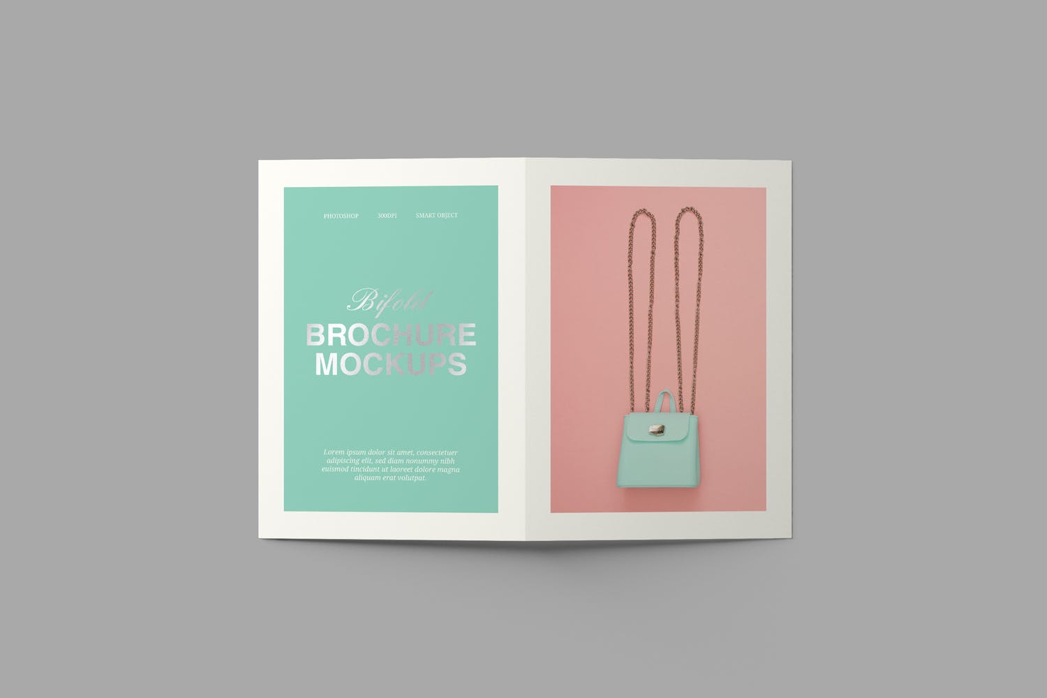A5双折页产品传单设计图样机 A5 Bifold Brochure Mockups插图(3)