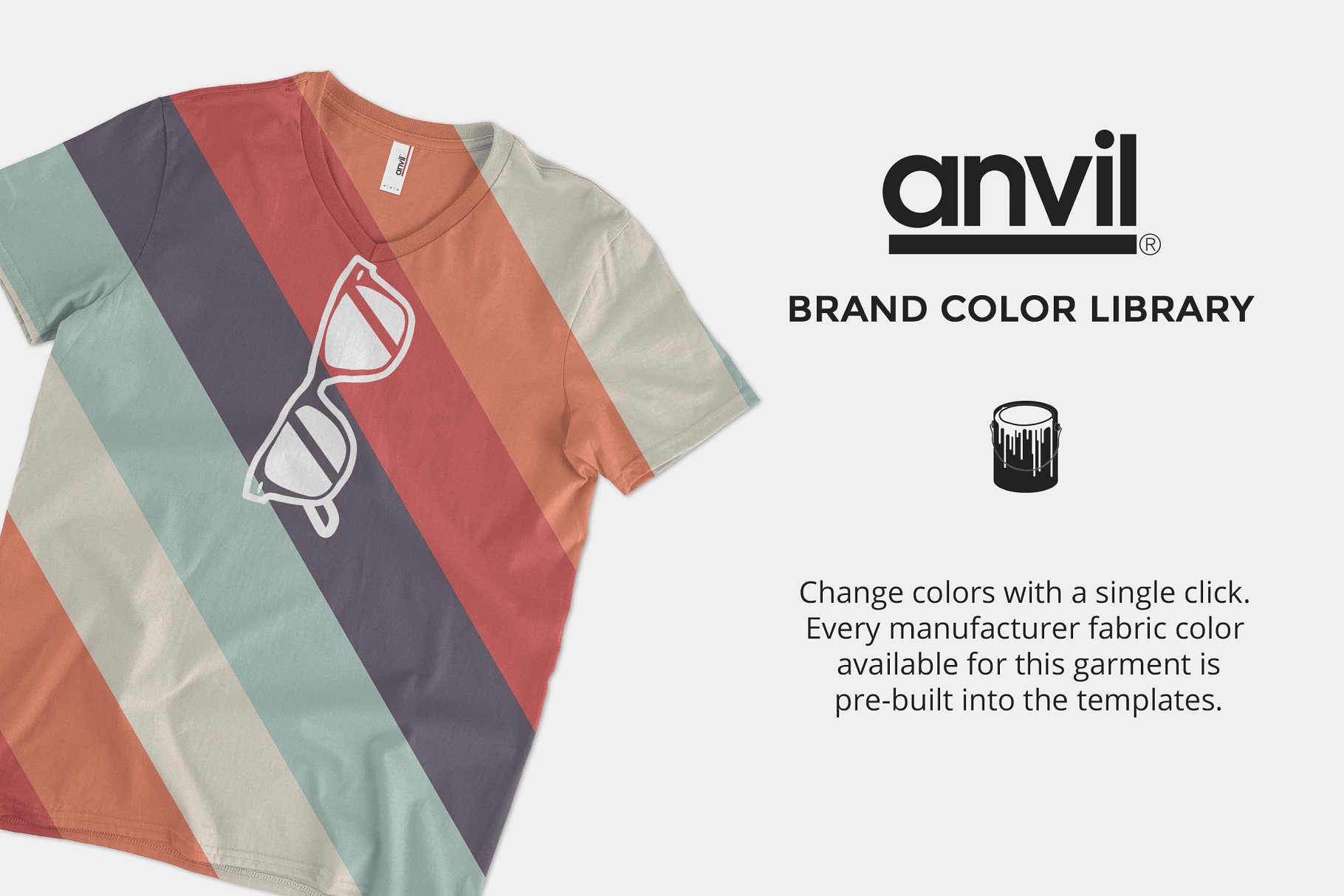 V领T恤样机模板 Anvil 982 Lightweight V-Neck T-Shirt插图(4)