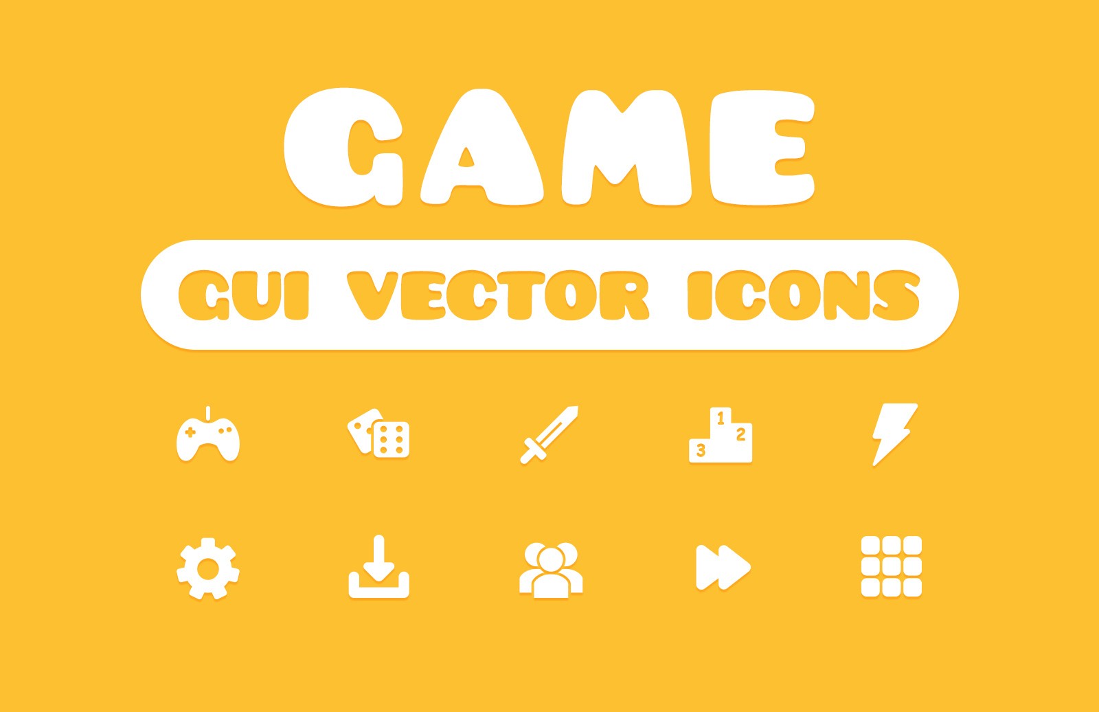 游戏主题界面矢量图标集合 Game GUI Vector Icons插图