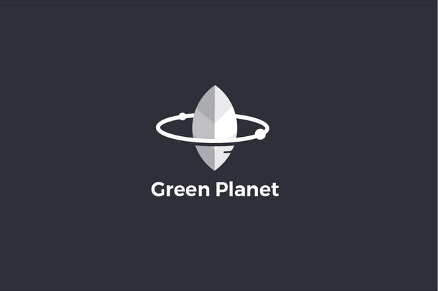 绿色环保主题创意Logo设计模板 Green Planet Logo Template插图(2)
