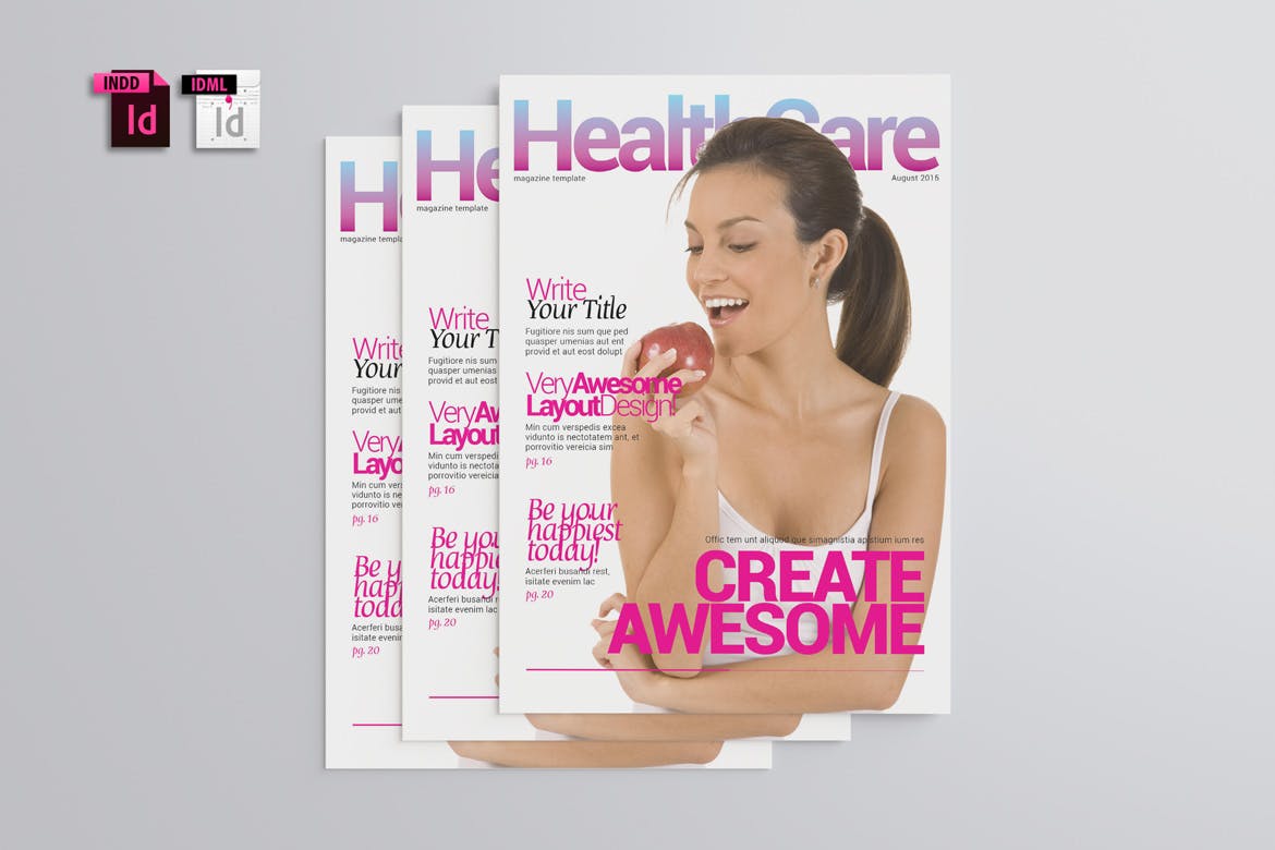 健康医疗主题杂志设计模板插图