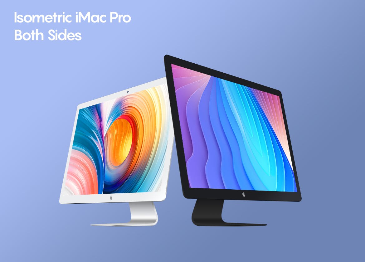 iMac一体机网站设计效果图预览样机素材v1 Isometric iMac Pro Mockup插图(6)