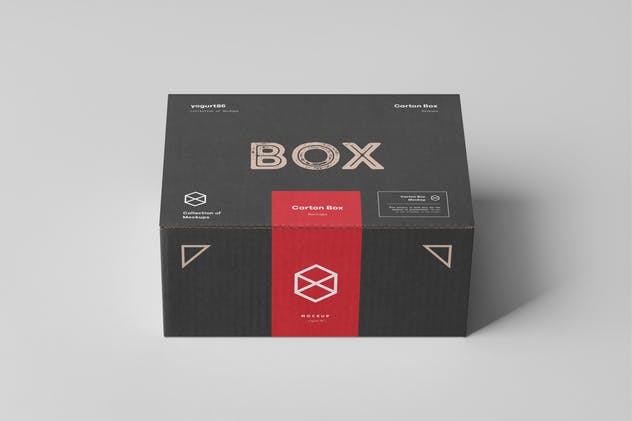 产品包装盒物流包装设计样机模板 Carton Box Mock-up 135x105x60插图(1)