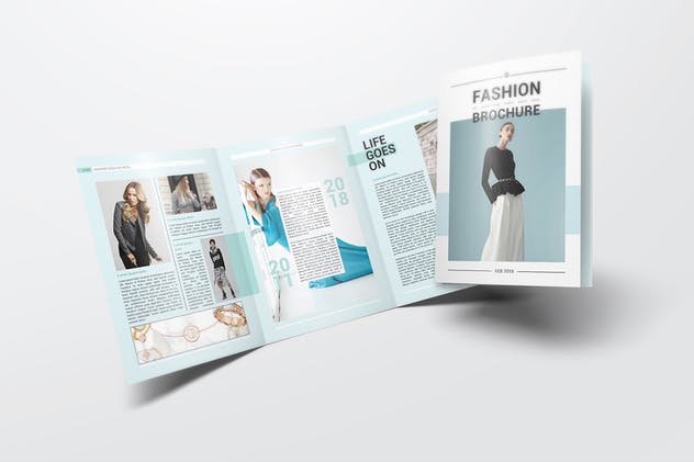 A4三折页时尚服装宣传册样机 A4 Trifold Brochure Mockups插图(8)