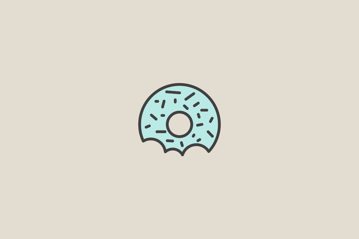 15枚甜甜圈矢量图标 15 Doughtnut Icons插图(4)
