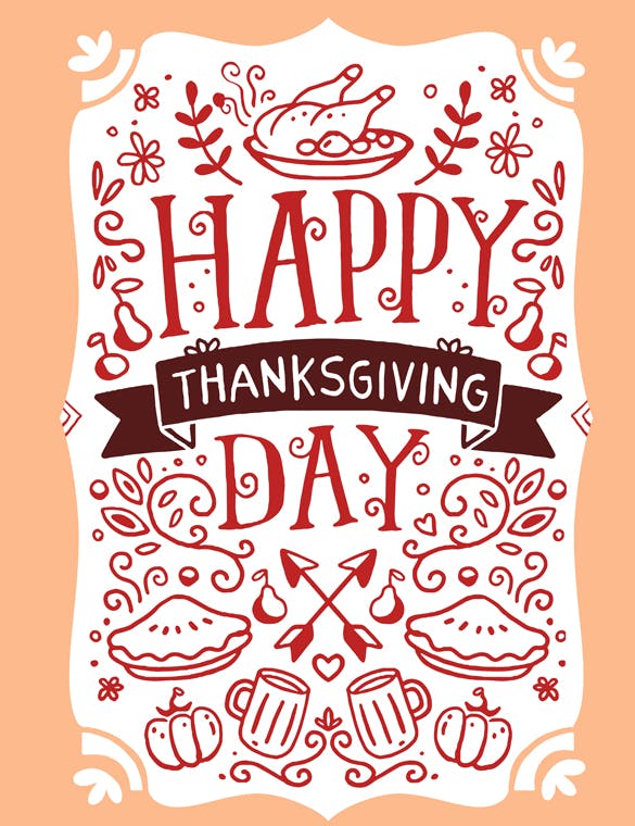 感恩节主题手绘设计矢量图形素材 Hand drawn thanksgiving illustration插图(1)