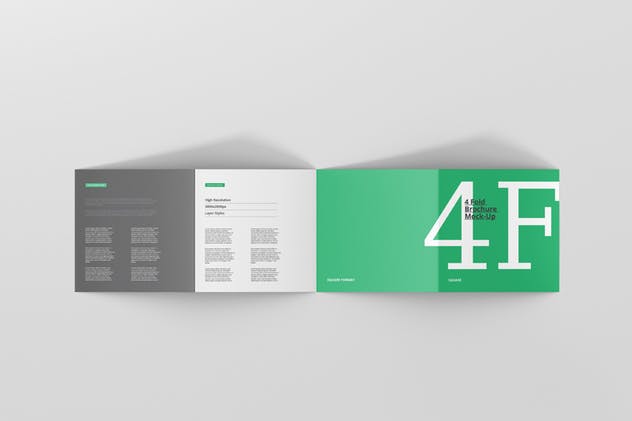 方形四折页宣传册传单样机模板 4-Fold Brochure Mockup – Square插图(12)