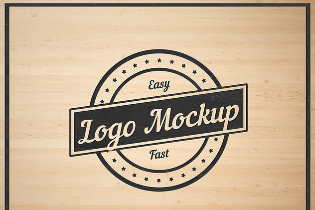 平面logo木板背景纹理样机 Logo Flat Mockup插图(3)