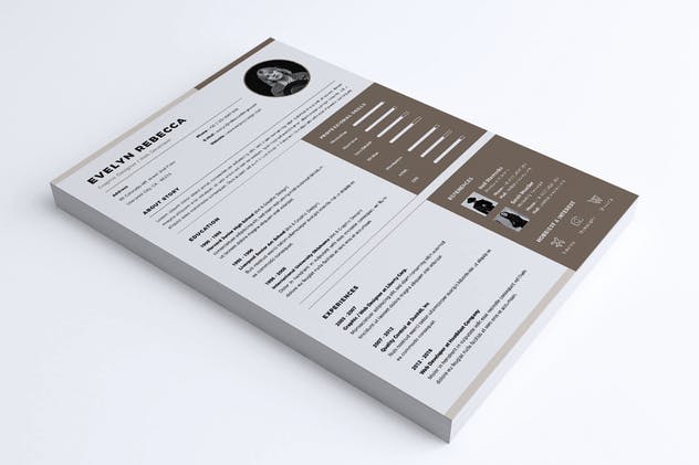 极简主义风设计师简历模板设计 Minimalist CV Resume Vol. 09插图(4)