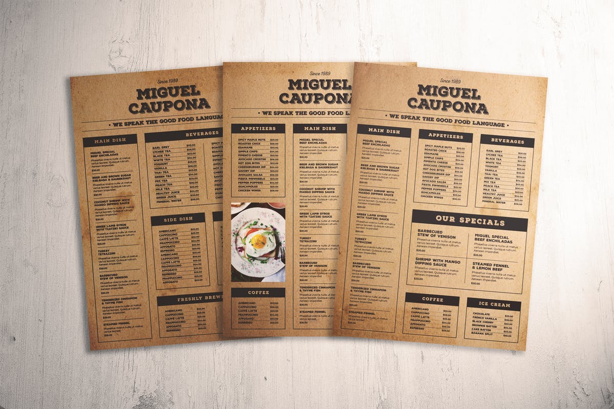 经典美食菜谱菜单设计模板 Classic Food Menu插图
