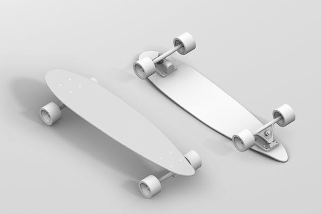 长滑板手绘图案设计样机模板 Skateboard Longboard Mockup插图(6)