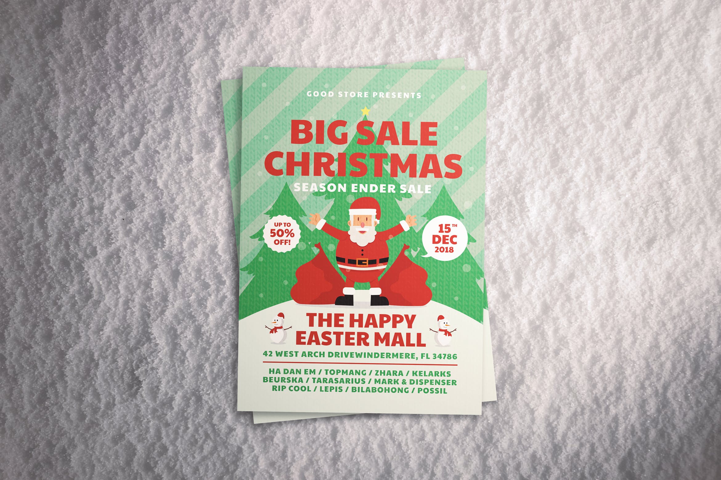 圣诞节促销海报传单设计模板 Christmas Sale Flyer插图