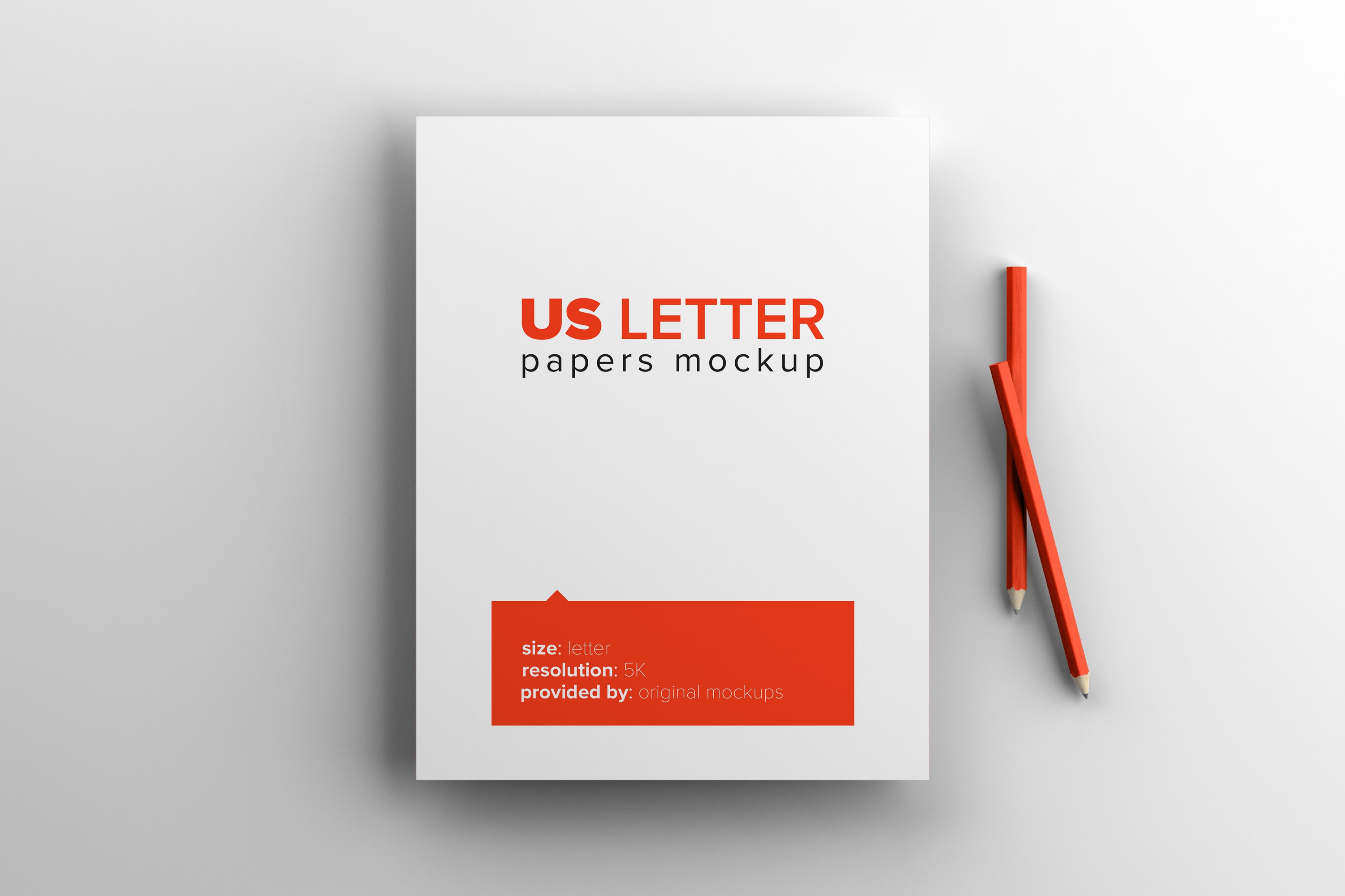 美国信纸尺寸纸张印刷排版设计样机 US Letter Paper Mockup插图