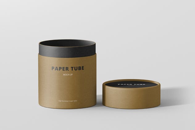 咖啡豆纸筒品牌包装样机模板 Paper Tube Packaging Mock-Up – Medium插图(3)