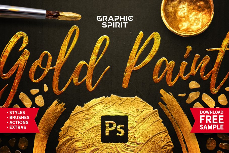 浮雕 Amp 扁平金属效果图层样式大合集gold Paint Effect For Photoshop 非凡素材网