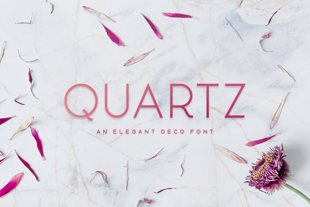 优雅装饰艺术英文无衬线字体 Quartz插图