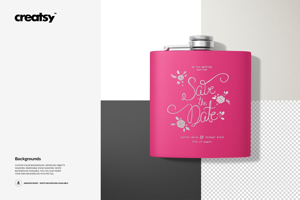 粉色涂层钢瓶包装样机展示模板插图(1)