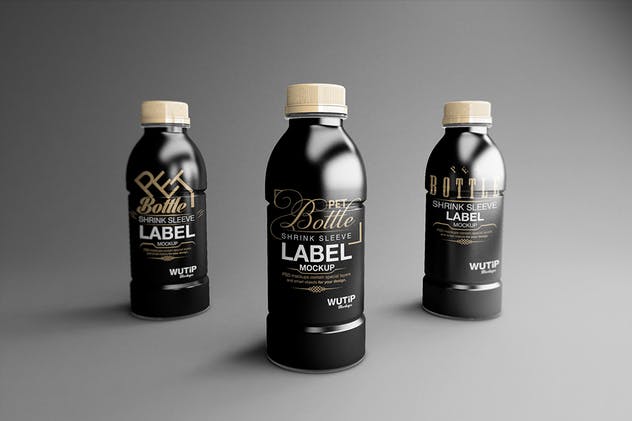 碳酸饮料瓶包装外观设计样机模板 PET Bottle/ Shrink Sleeve Label Mockup插图(1)