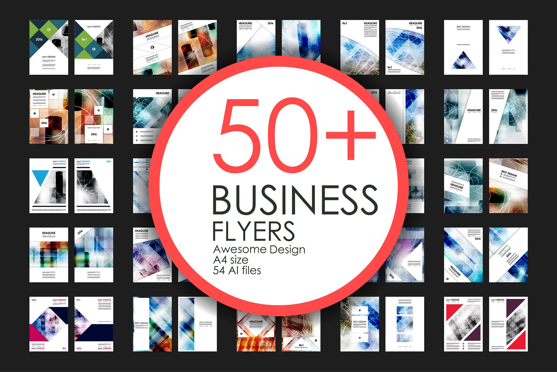 极力推荐：50+商业企业宣传传单模板 50+ Business Flyers Bundle插图