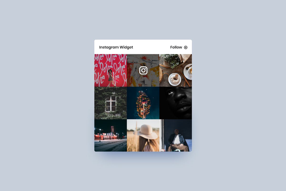 Instagram图片社交图片展示小挂件窗口设计 Instagram Widget – Adobe XD插图