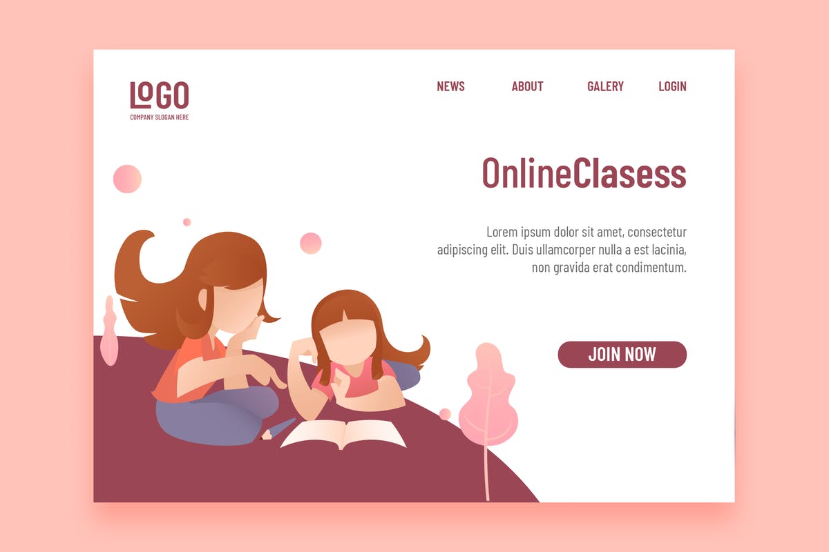 在线教育培训品牌网站着陆页设计模板 Online Clasess插图