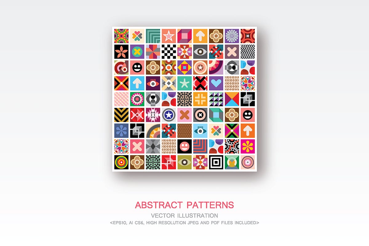 多彩抽象图案/抽象无缝背景 Abstract Patterns / Abstract seamless background插图