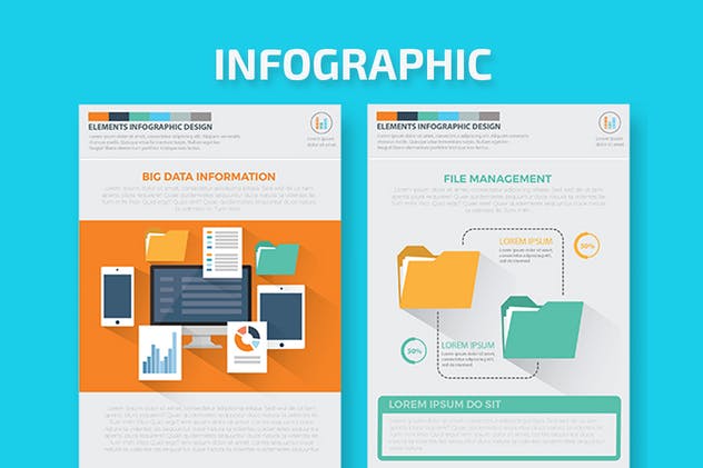 大数据&数据库服务器信息图表元素设计模板 Big Data Part4 Infographics Design插图(2)