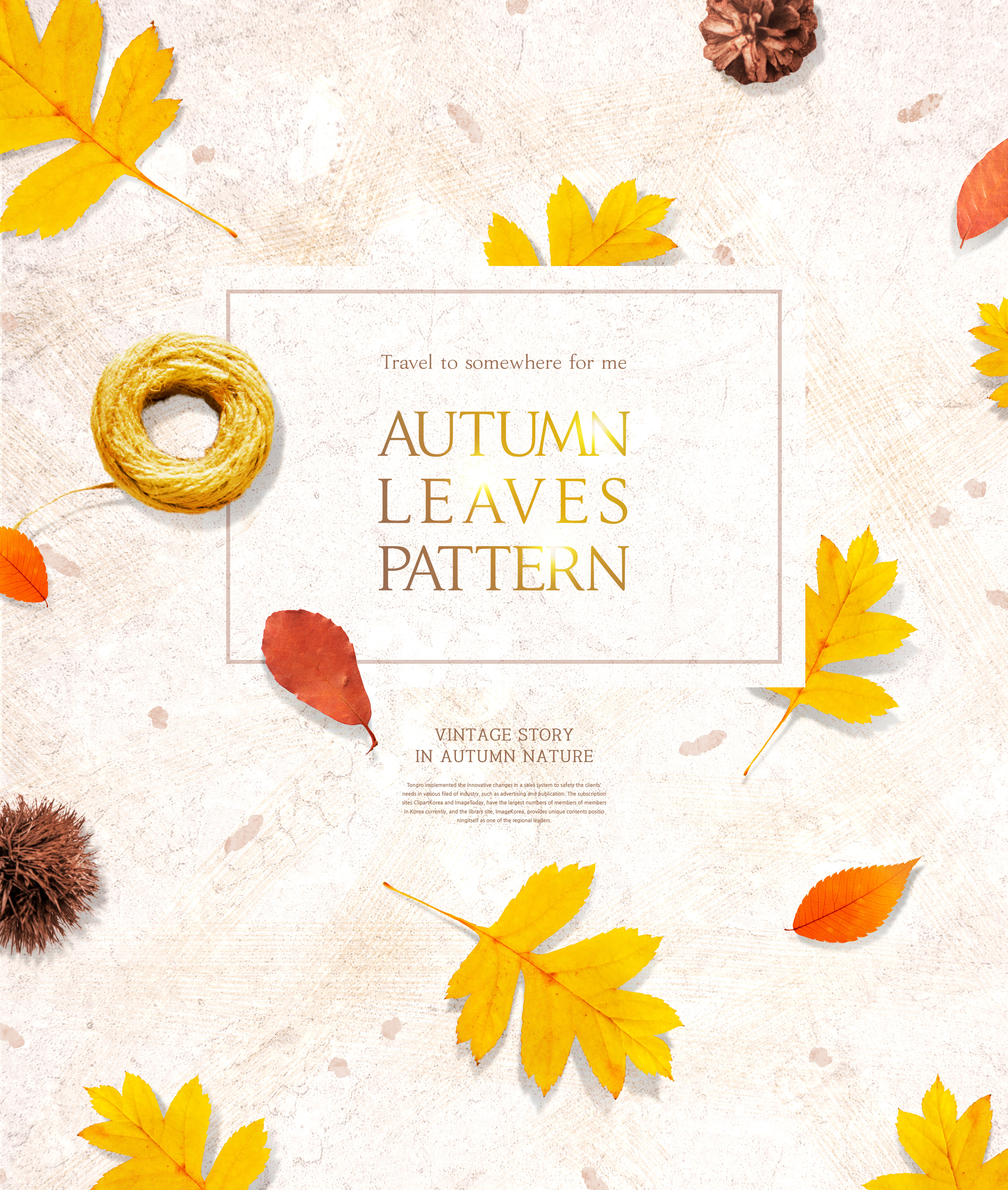 秋季叶子图案海报图片PSD素材插图