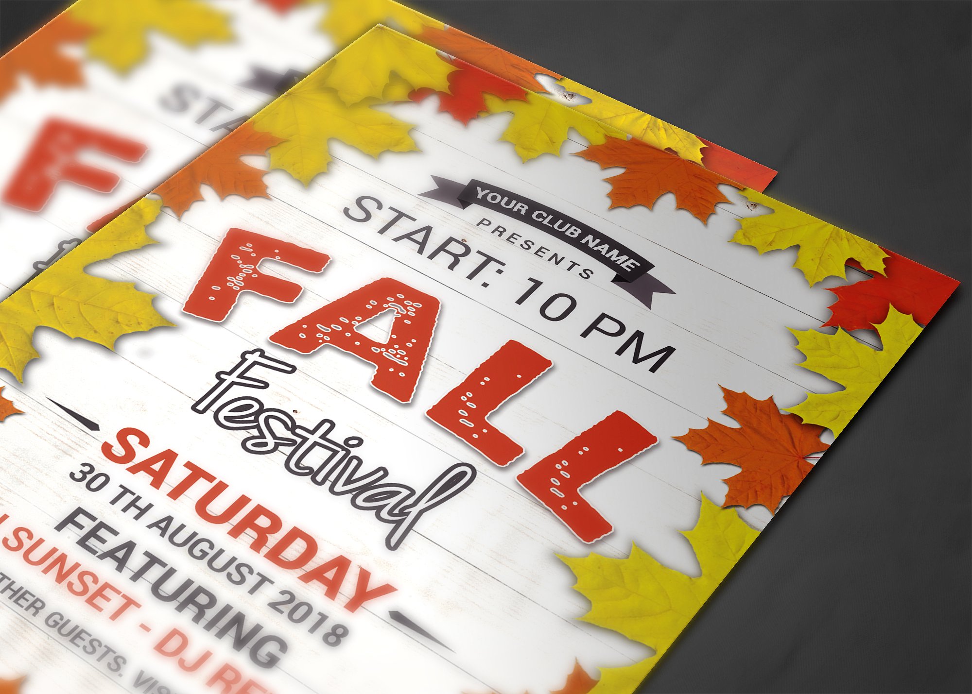 秋季节日宣传海报设计模板 Fall Festival Flyer插图(3)