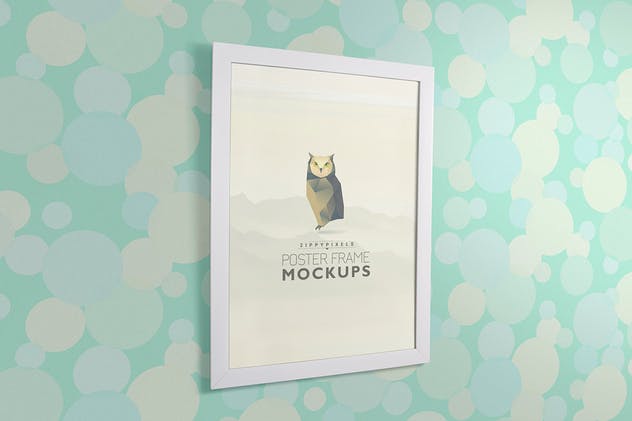 摄影海报艺术品白色画框样机 Poster Frame Mockups插图(5)