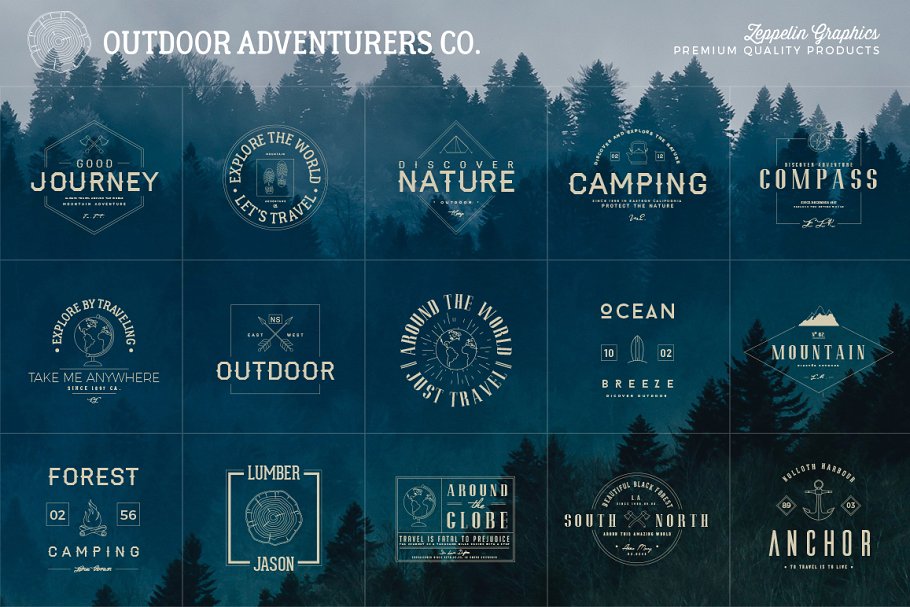 150个户外旅游探险主题Logo模板 150 Outdoor Adventurers Logos插图(6)