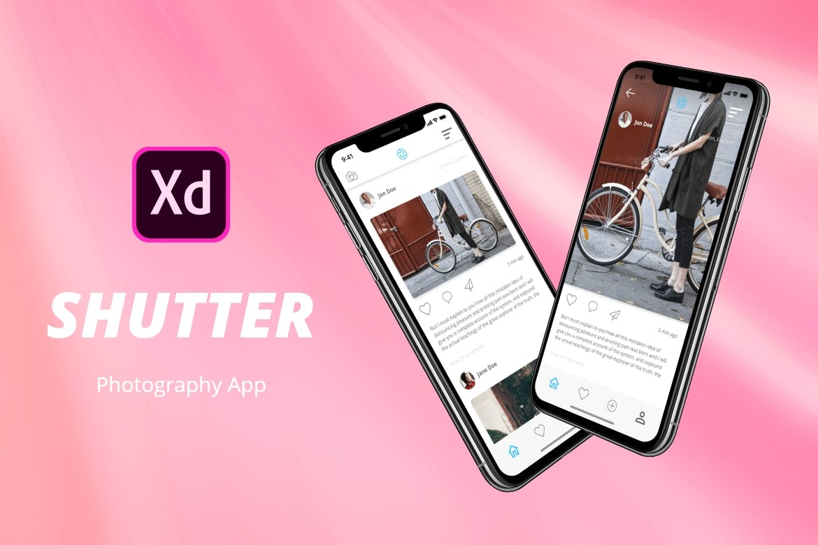 图片摄影社交APP应用UI设计套件[XD] Shutter Photography App插图