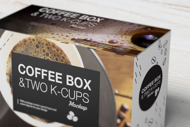 高品质的时尚咖啡杯/咖啡盒样机 2 K-Cups-Coffee Box Mockup插图(5)