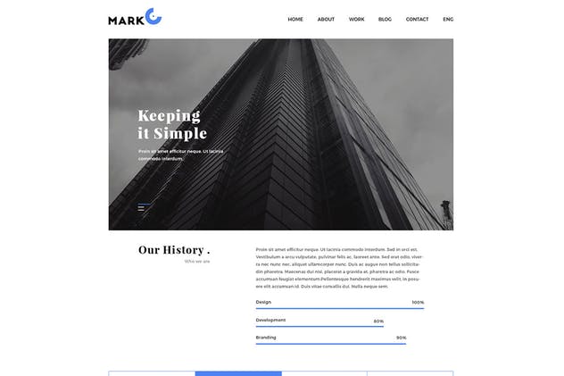 创意设计作品展示设计师网站设计PSD模板 MarkO插图(3)