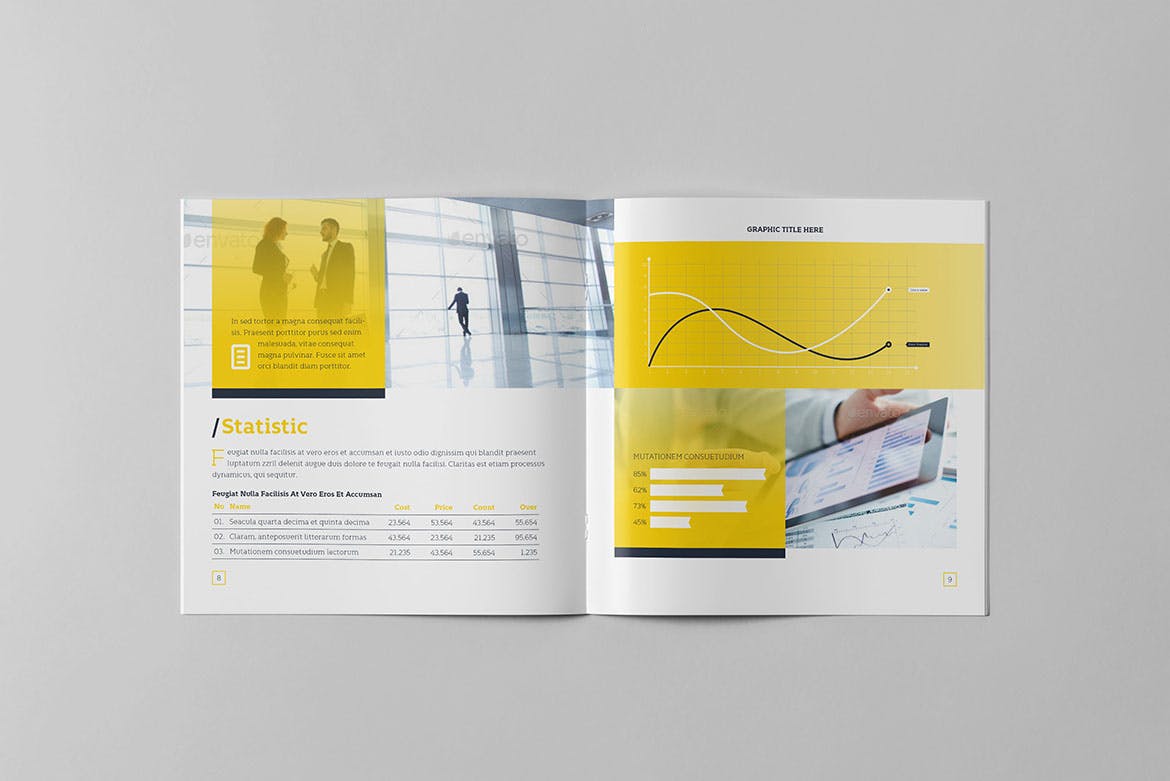 年度商业/行业市场分析报告设计模板v2 Annual Report Square Template 2插图(4)