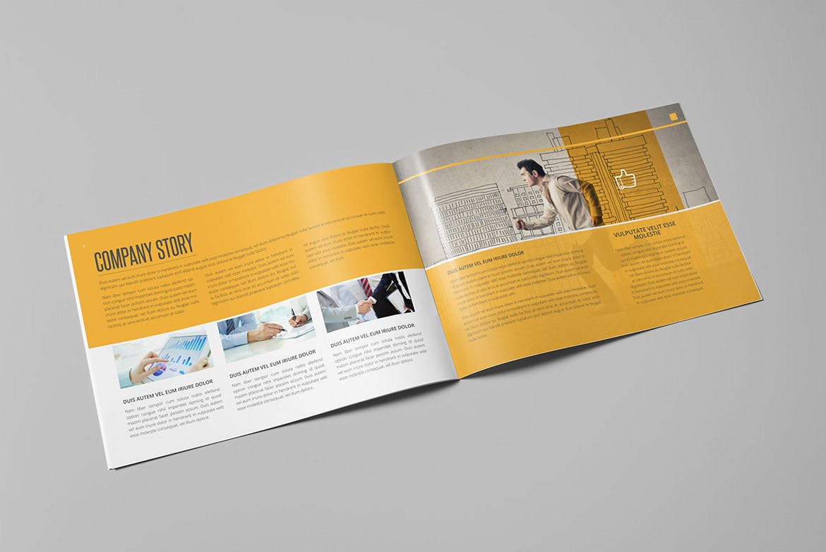 多用途公司彩页画册版式设计模板 Multipurpose Business Landscape Brochure插图(3)