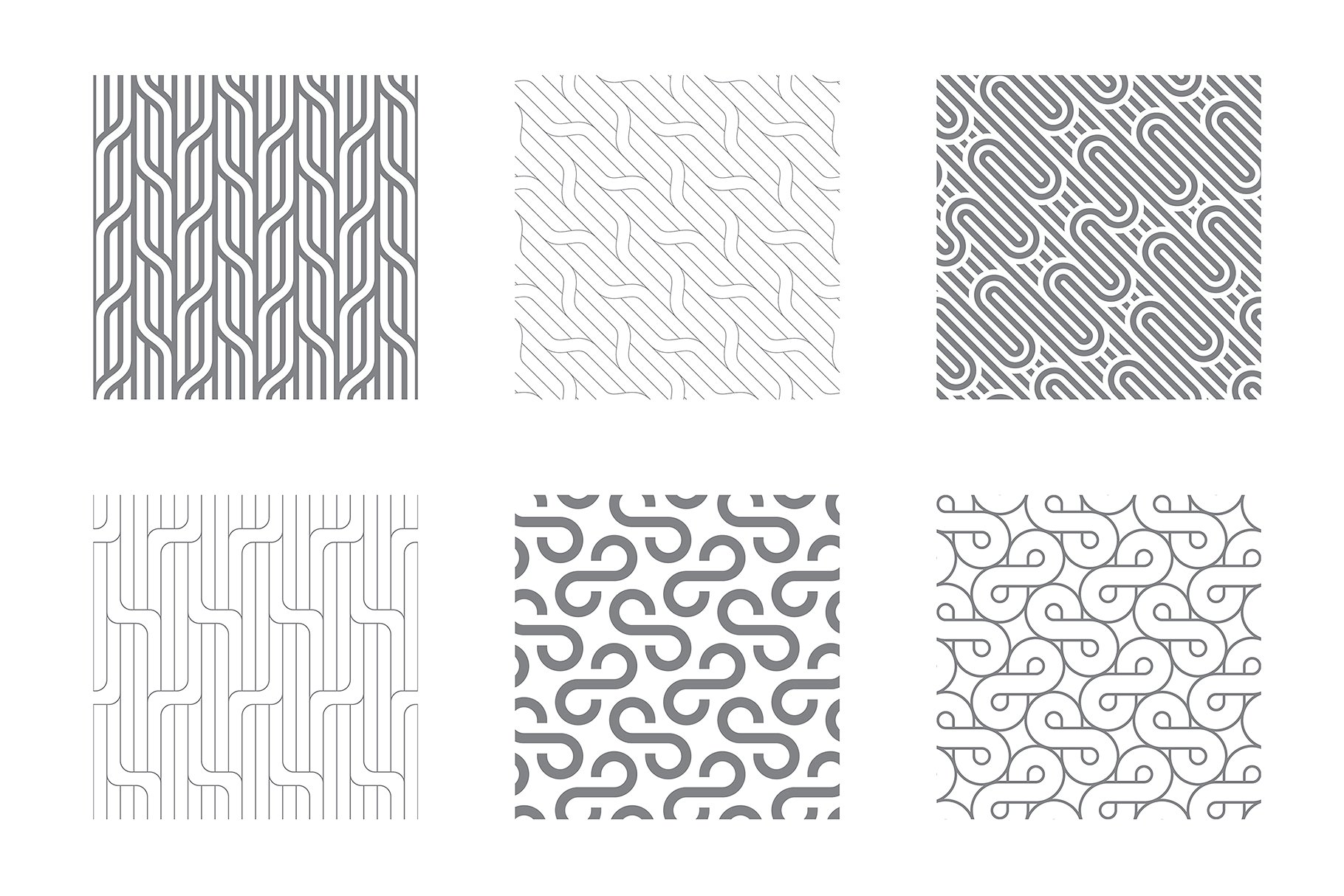 各种波纹无缝纹理图案素材 Rippled Seamless Patterns Bundle v.2插图(1)
