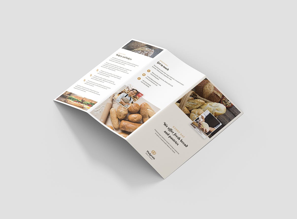 5合1面包店折页宣传单设计模板合集 Bakery – Brochures Bundle Print Templates 5 in 1插图(2)