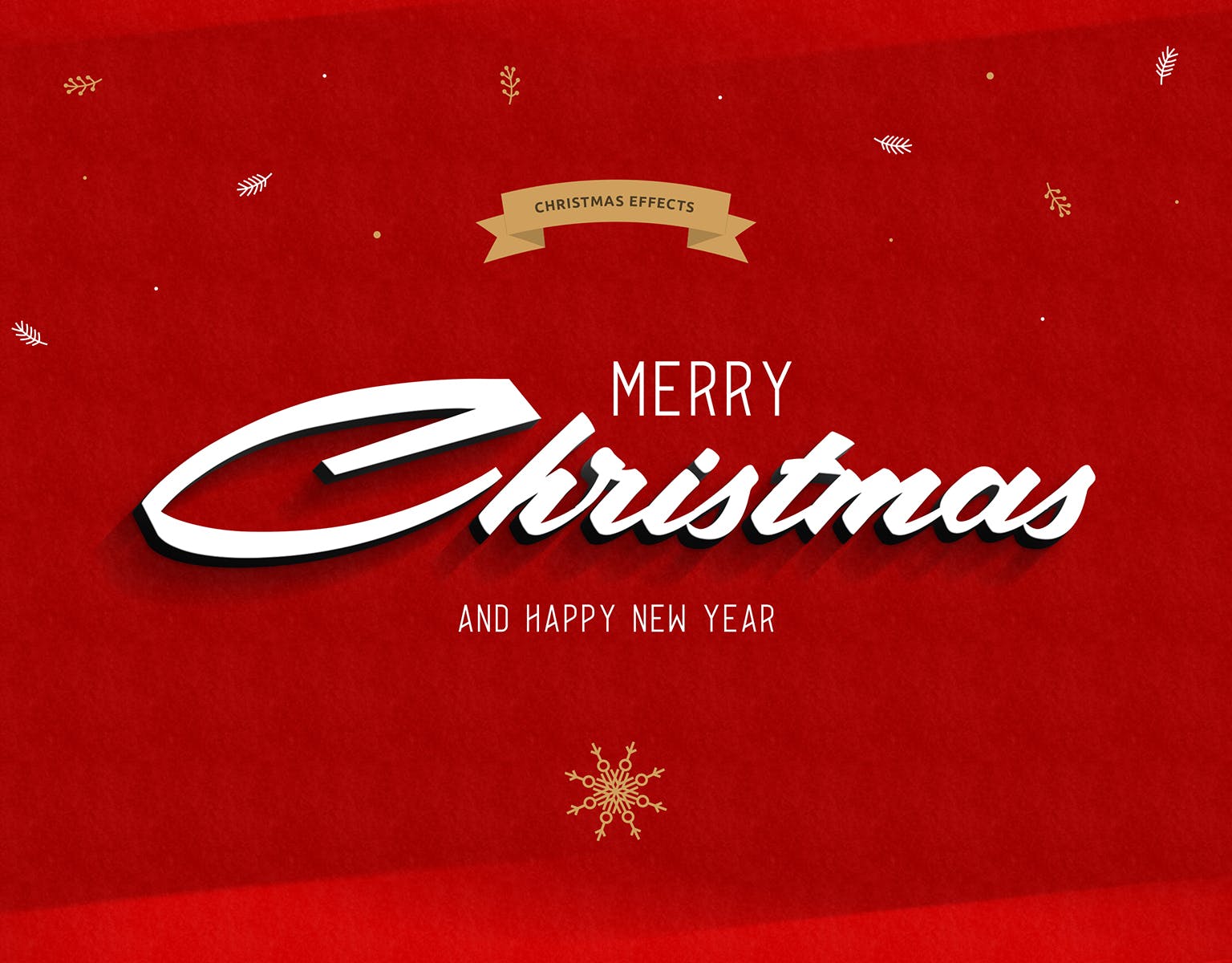 圣诞节主题海报文字样式PSD分层模板 Christmas Text Effects插图(2)