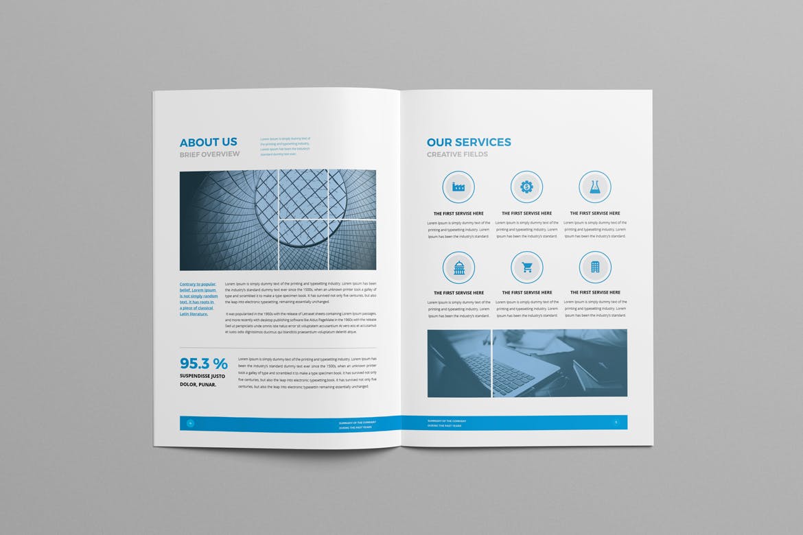 时尚简洁高端多用途的企业形象画册手册楼书杂志设计模板（indd）插图(8)
