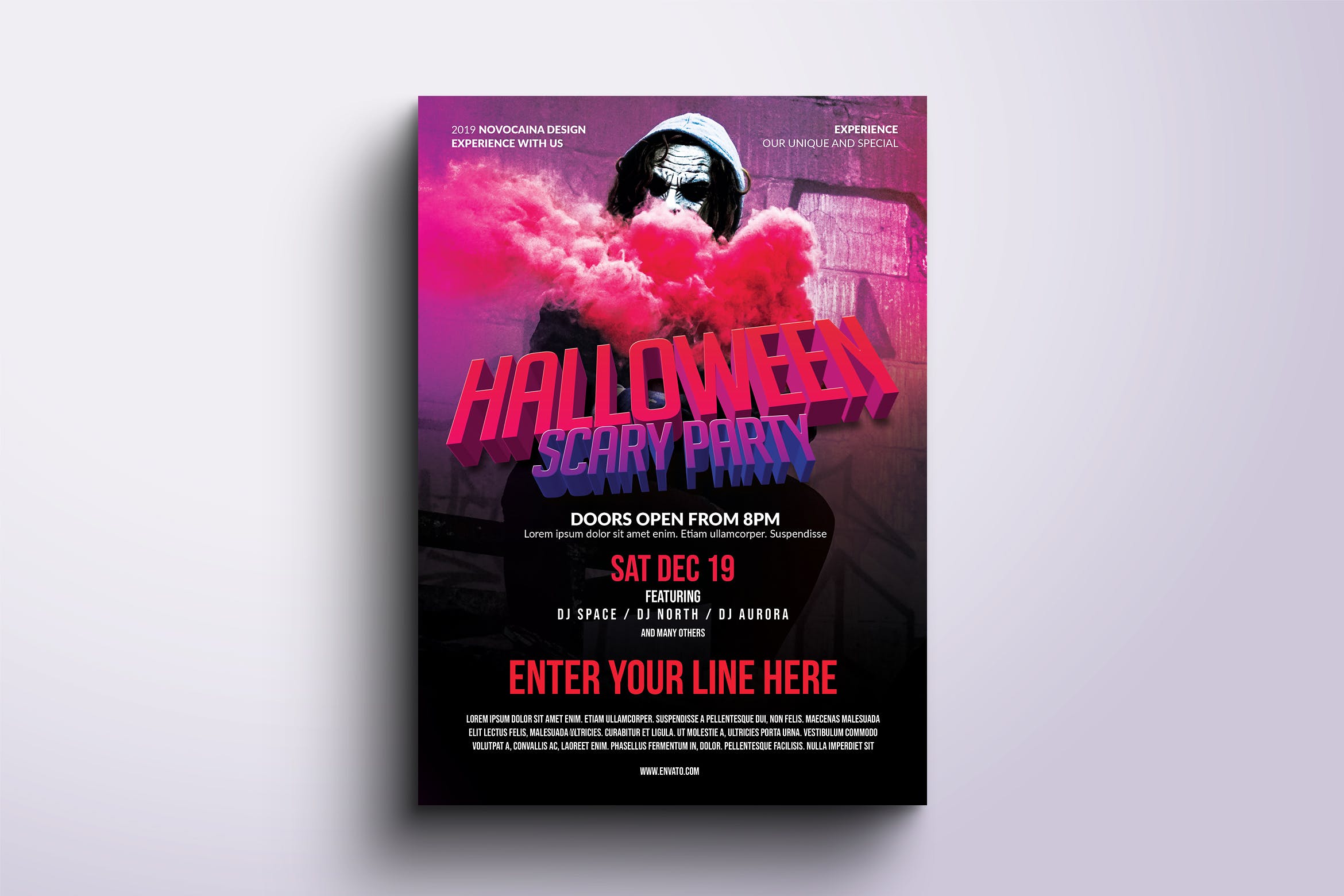 万圣节DJ音乐派对活动传单海报设计模板 Halloween Party Poster & Flyer插图