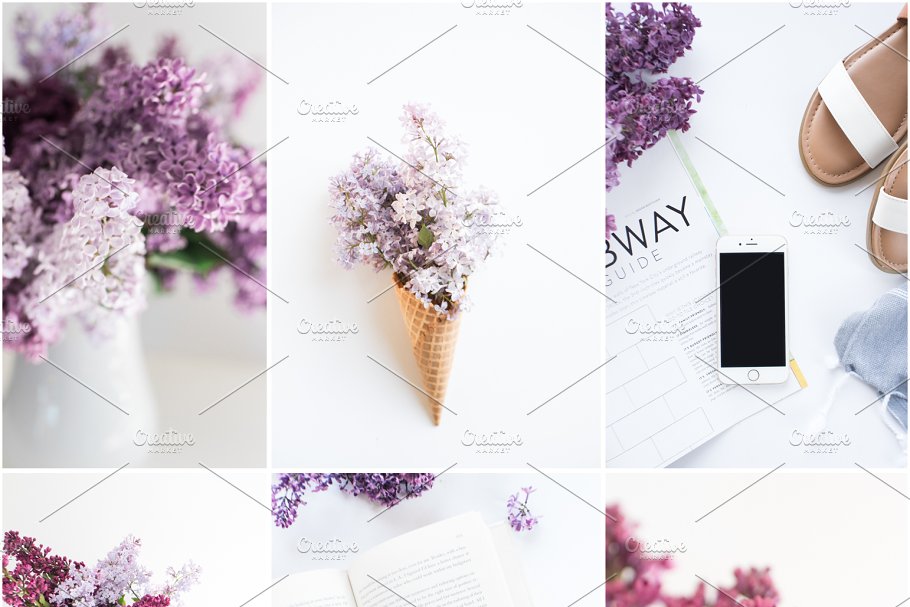 春天丁香花场景样机 Spring Lilac Stock Photos插图(1)
